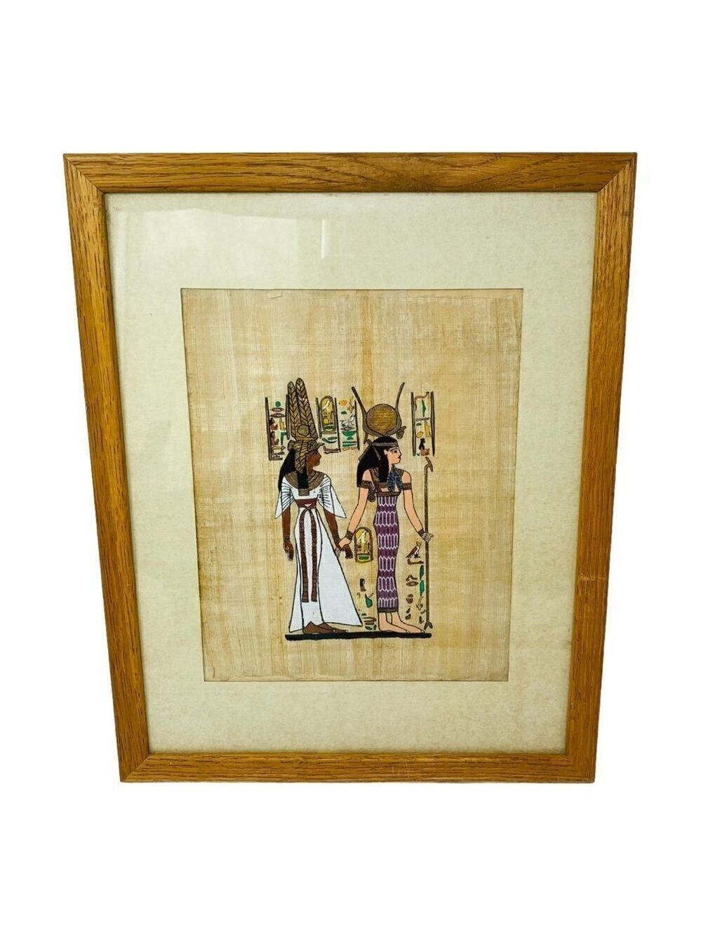 The Papyrus Egyptian Goddess Hand Painted Hand Made Art Gold Black Metallic Gold